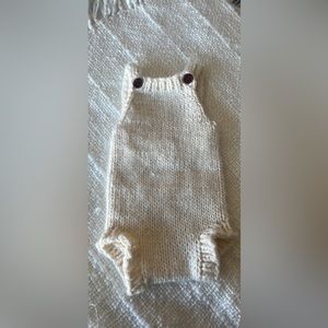 Cream knit baby onesie with buttons 0-6 months